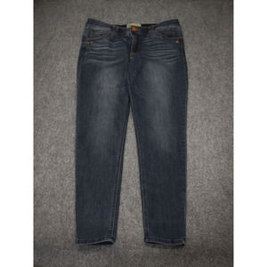 Democracy‎ Ab Technology Jeans Women's Size 12 Skinny Ankle Dark Blue Whiskered